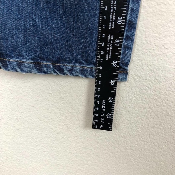 YUMI Mazao Jeans Womens 44 Blue Medium Wash Contrast Racer Stripe Flared New - Picture 14 of 16